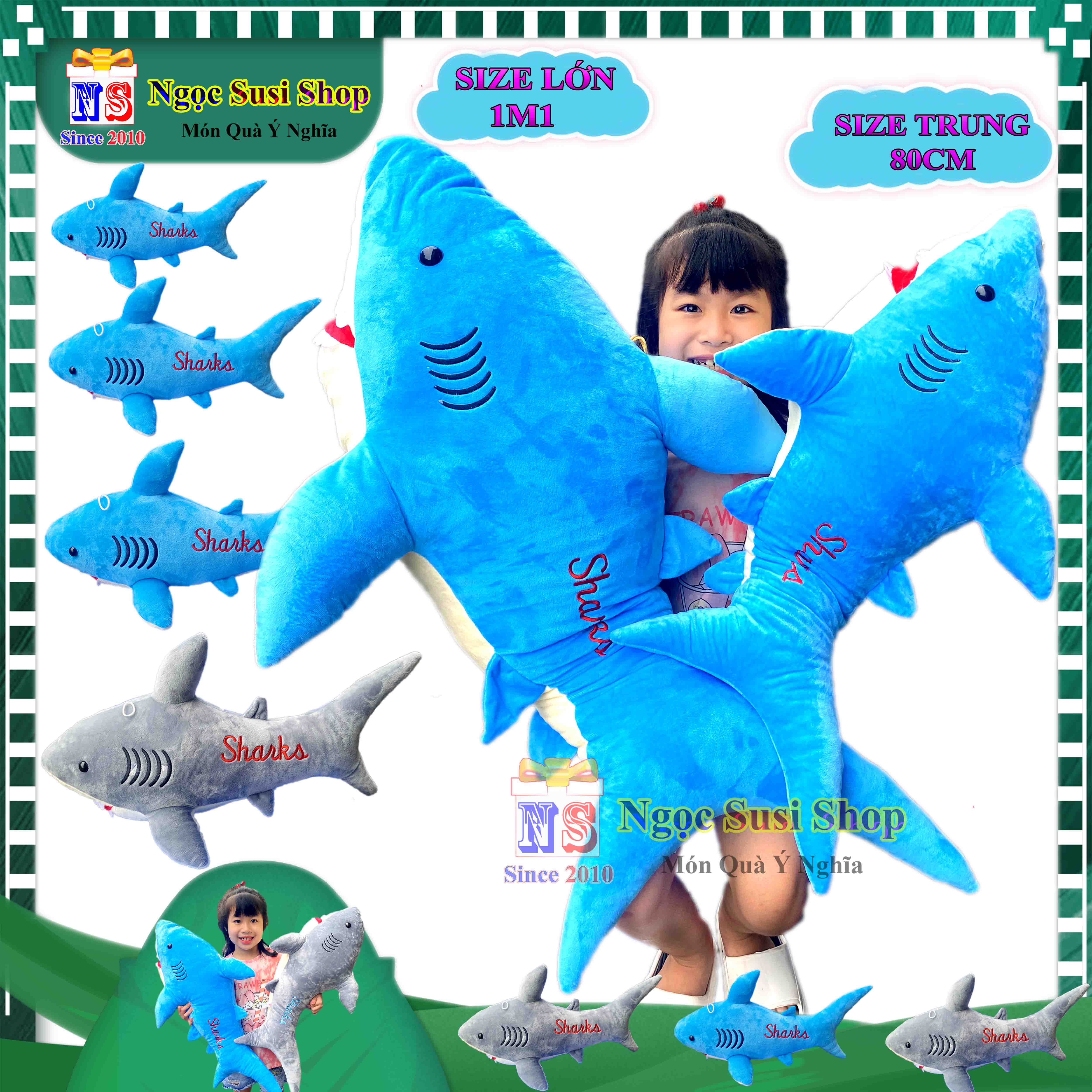 GẤU BÔNG CÁ MẬP SHARK SIÊU TO KHỔNG LỒ CHO BÉ ÔM NGỦ - THÚ NHỒI BÔNG HÌNH CÁ MẬP SHARK SIÊU MỀM MỊN DỒN 100% GÒN