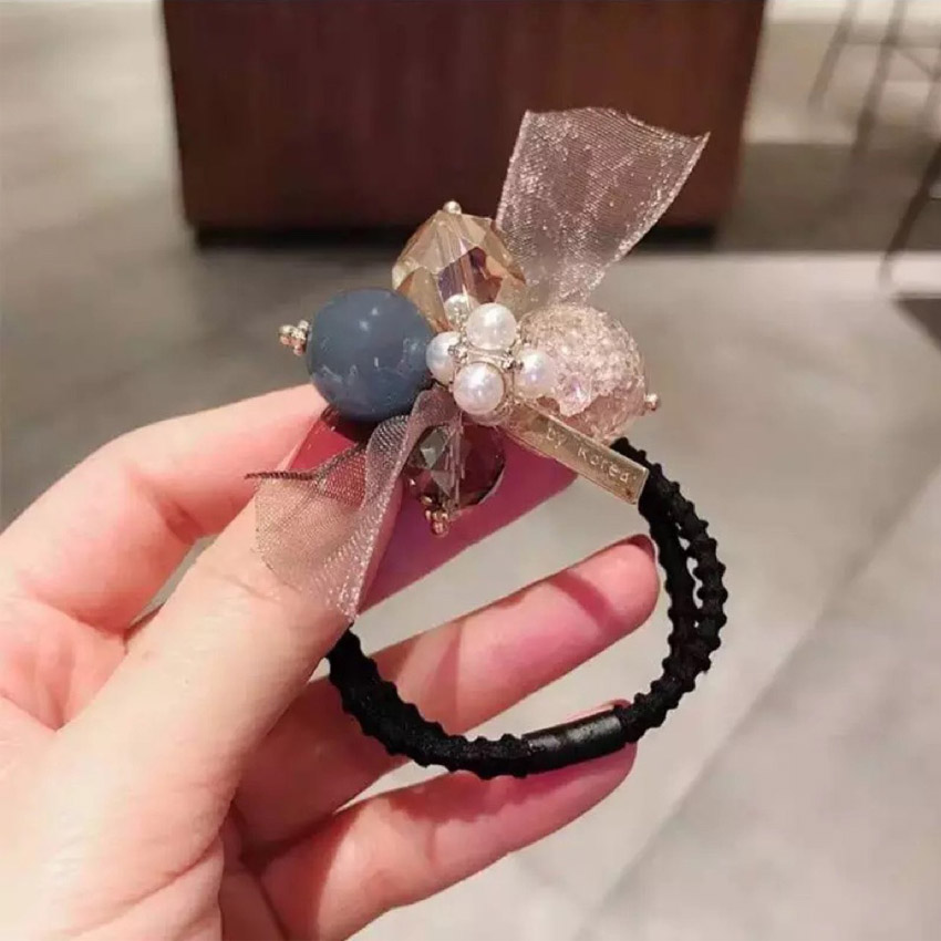 Dây buộc tóc nữ pha lê cao cấp NASI sang trọng dễ thương phong cách hàn quốc thun cột tóc nữ co giãn tốt phụ kiện tóc