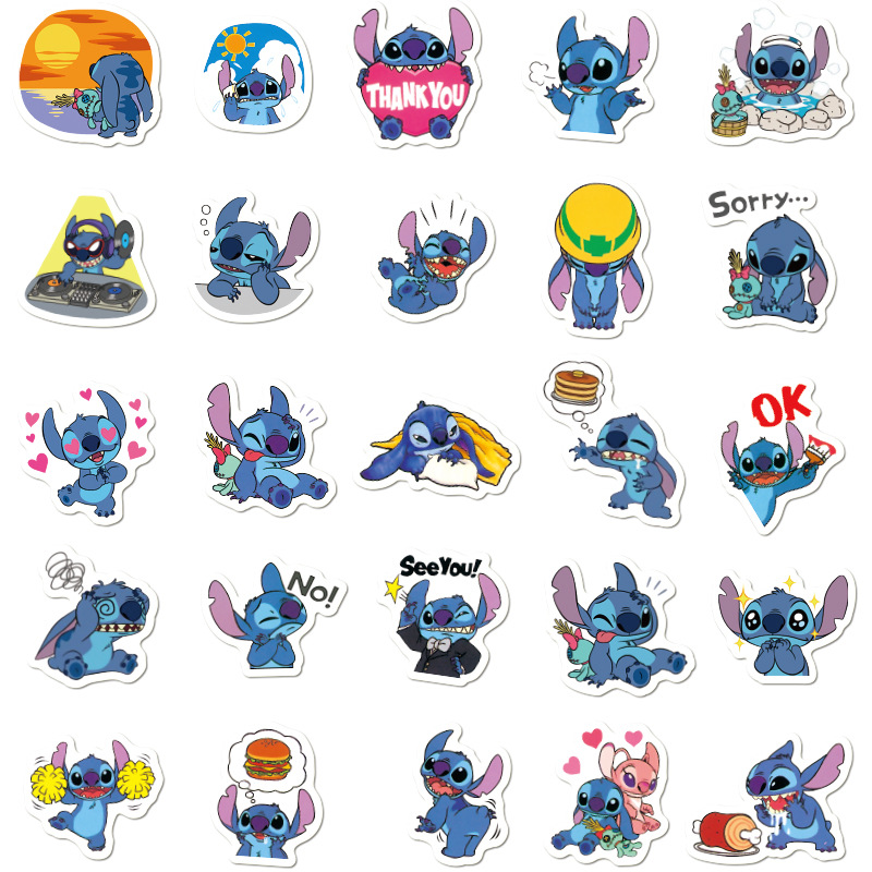 Sticker 50 miếng hình dán Stich SetB