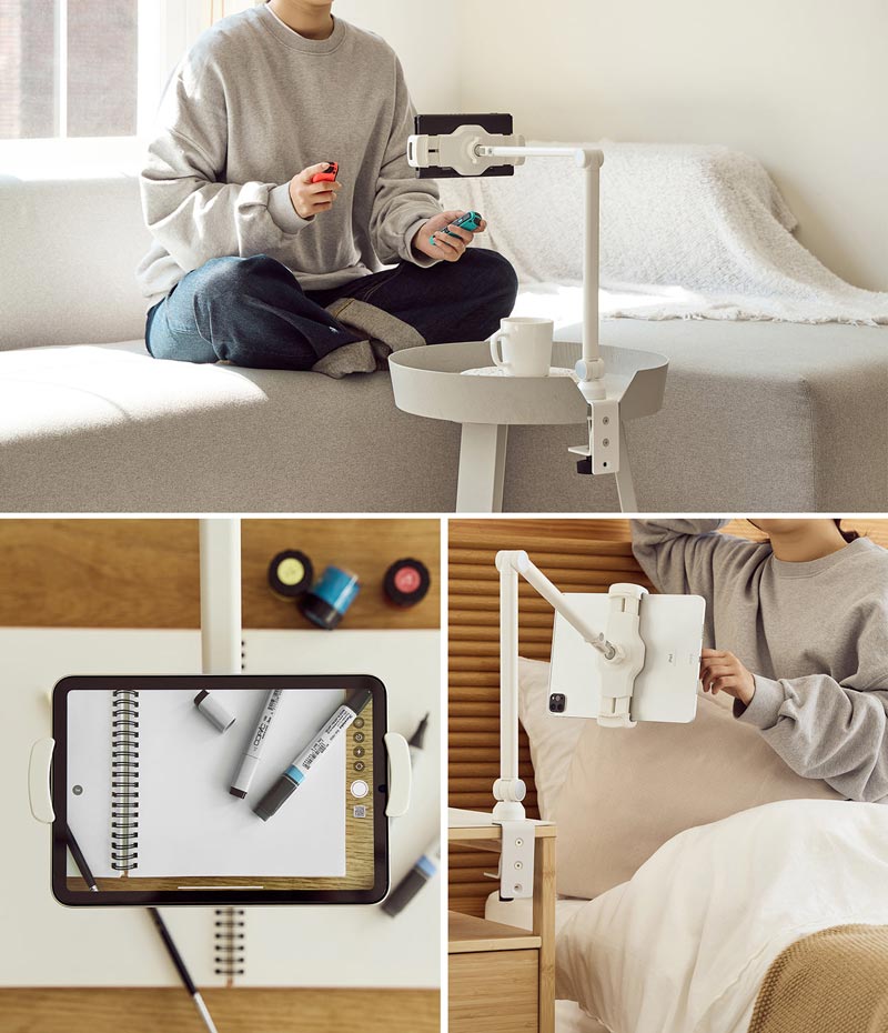 Giá đỡ cho điện thoại, máy tính bảng RINGKE Clamp Stand Holder - Hàng Chính Hãng