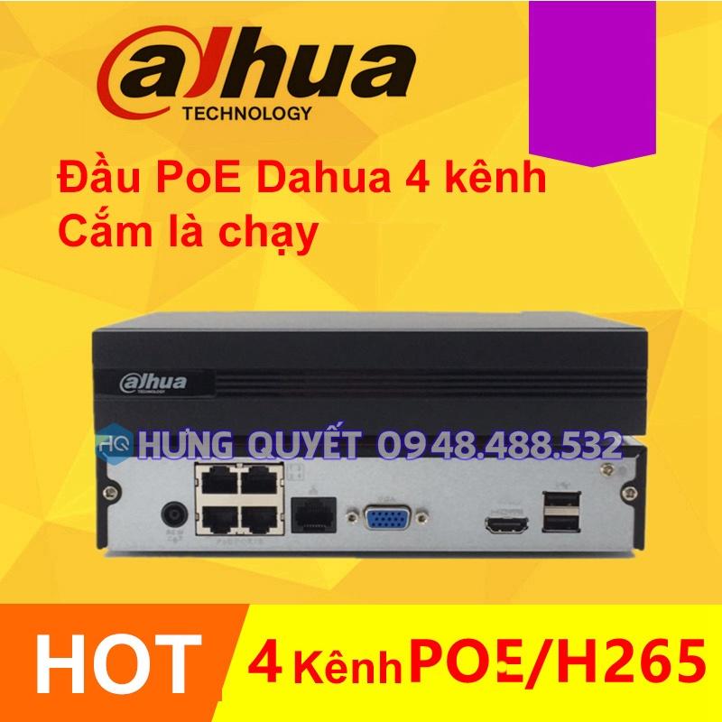 Đầu ghi IP 4 kênh PoE Dahua NVR2104 POE đầu ghi hình Dahua liền POE 4 kênh cắm là chạy Hàng nhập khẩu đã up tiếng việt bảo hành 24 tháng