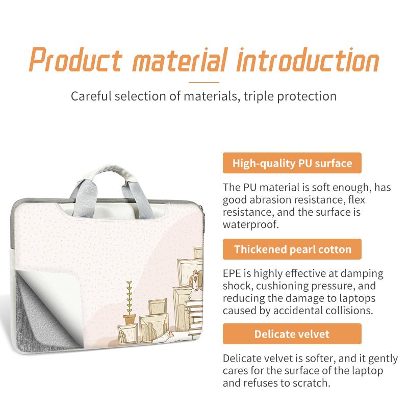 Tự Làm Hoạt Hình Túi Laptop Laptop 12 13.3 14 15.6 17.3 Inch Máy Tính Nghiêng Vai Cầm Tay Cho Macbook/dell/HP/Lenovo/Acer
