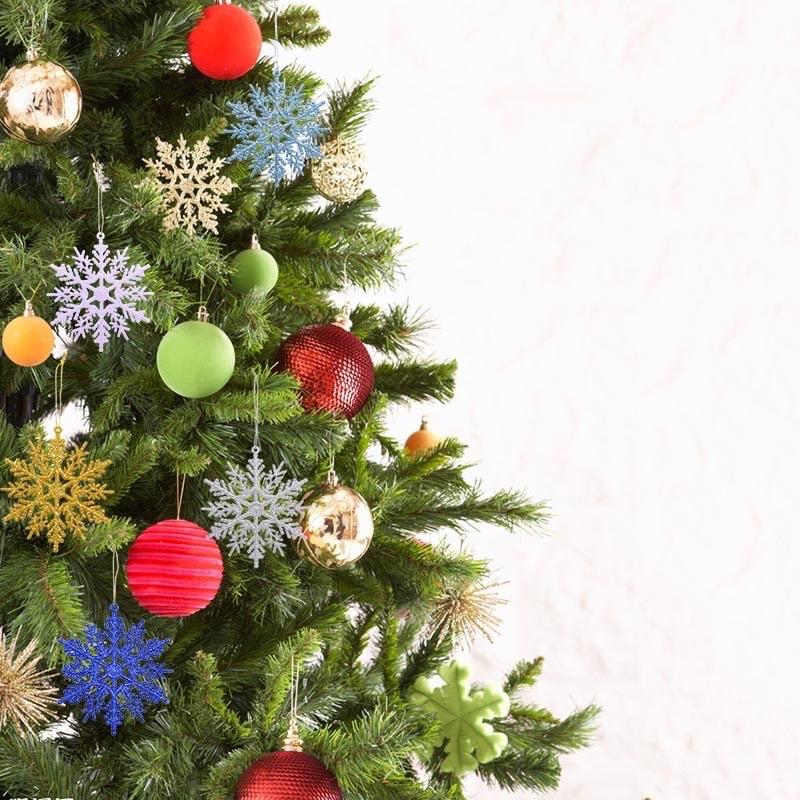 Sét 5 bông tuyết 10cm đỏ vàng bạc phụ kiện làm vòng nguyệt quế - treo cửa - trang trí cây thông noel ngày lễ giáng sinh
