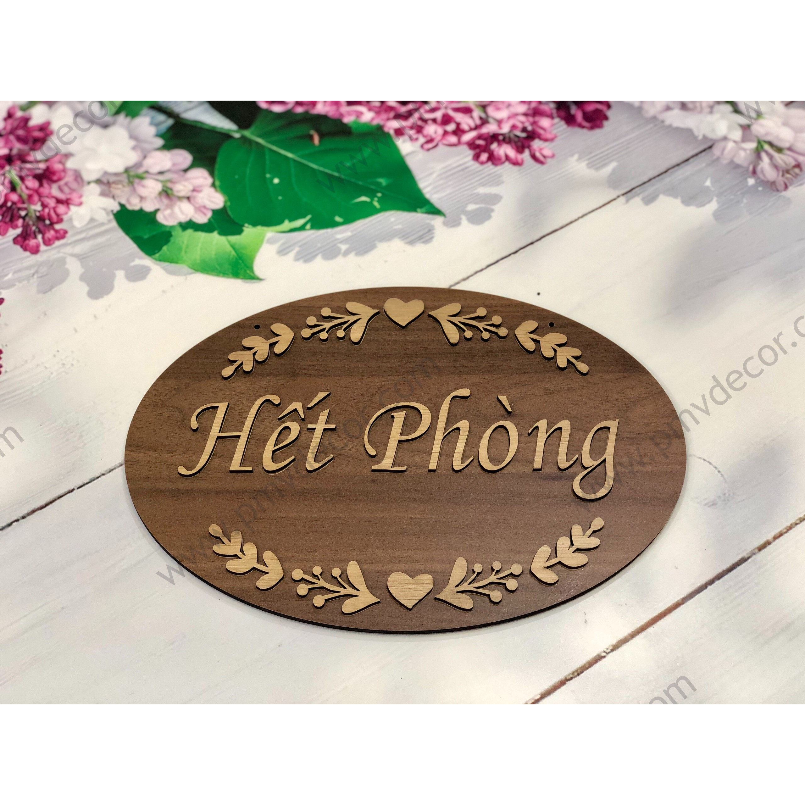 BẢNG CÒN PHÒNG, HẾT PHÒNG CHO KHÁCH SẠN, NHÀ NGHỈ , KT: 300*210mm Bảng gỗ hai màu tương phản. PMV-BGD014