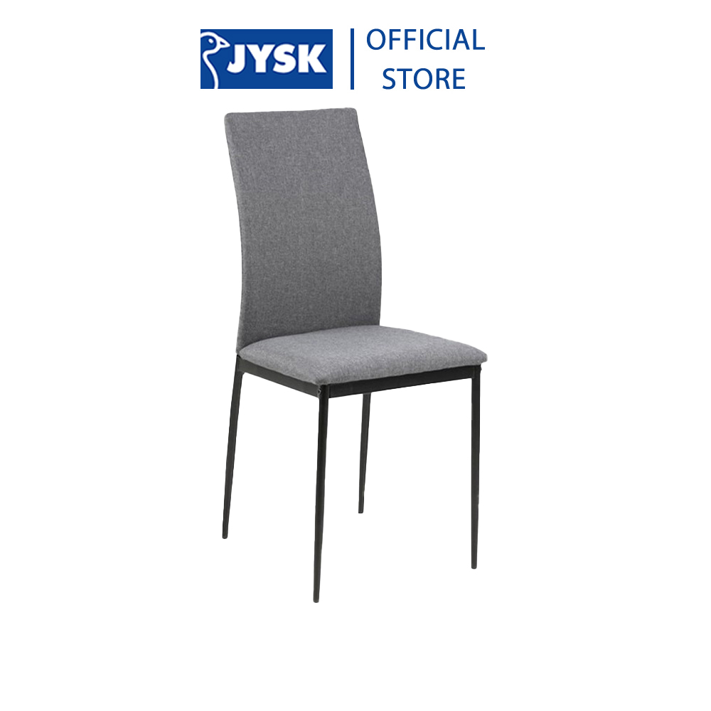 Ghế bàn ăn | JYSK Demina | đệm bọc vải polyester/Da PU | chân kim loại sơn đen | R43xC91xS53cm