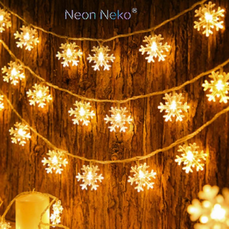 Dây led giáng sinh hình bông tuyết, trang trí phòng ngủ, trang trí cây thông Noel.