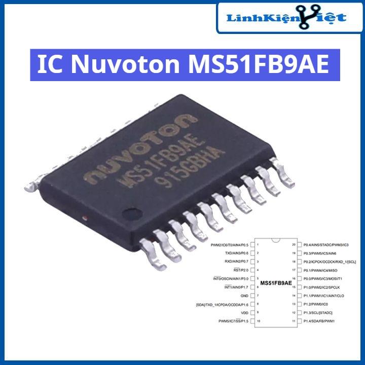 IC Nuvoton MS51FB9AE dải điện áp 2.4-5.5V