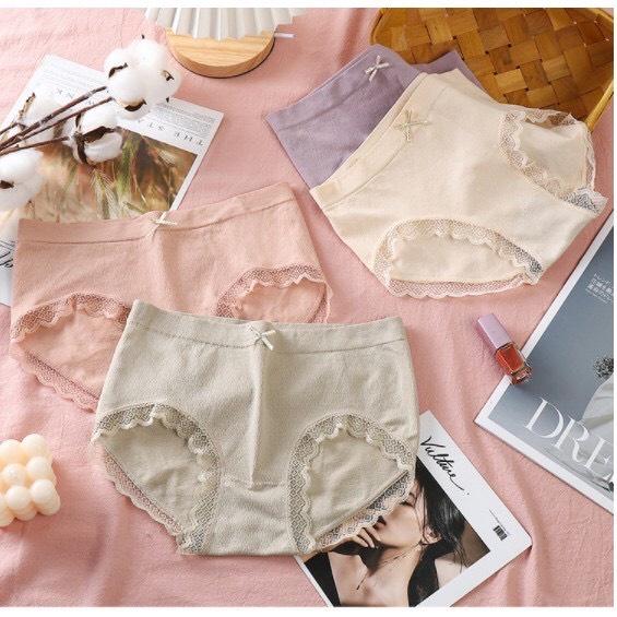 Sét 5 quần lót cotton xuất nhật đính nơ cao cấp