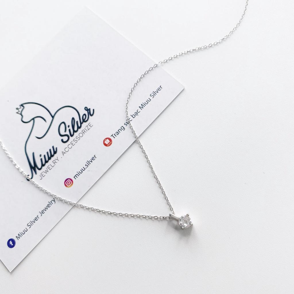 Dây chuyền bạc Miuu Silver, vòng cổ nữ đính đá Elisie Necklace