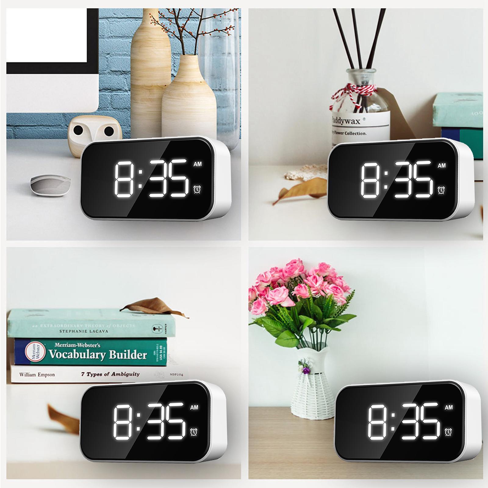 Alarm Clocks Small Desktop Clocks USB Port for Charging 12/24H for Bedroom -