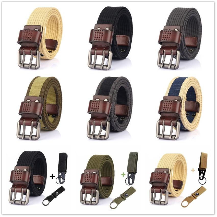 Mới Vải Bố Dày Dặn Nam Dây Hợp Kim Kẽm Khóa Pin Kép Ngoài Trời Làm Việc Thường Ngày Thoải Mái Quần Nam Thắt Lưng Có Thể Điều Chỉnh