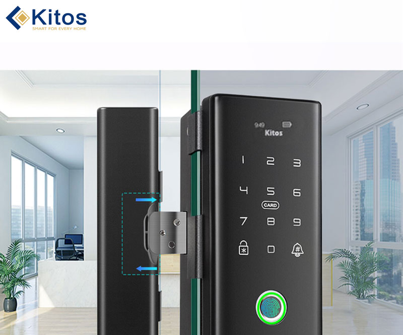 Khóa cửa thông minh Kitos KT-GL80 Plus cho cửa kính cường lực