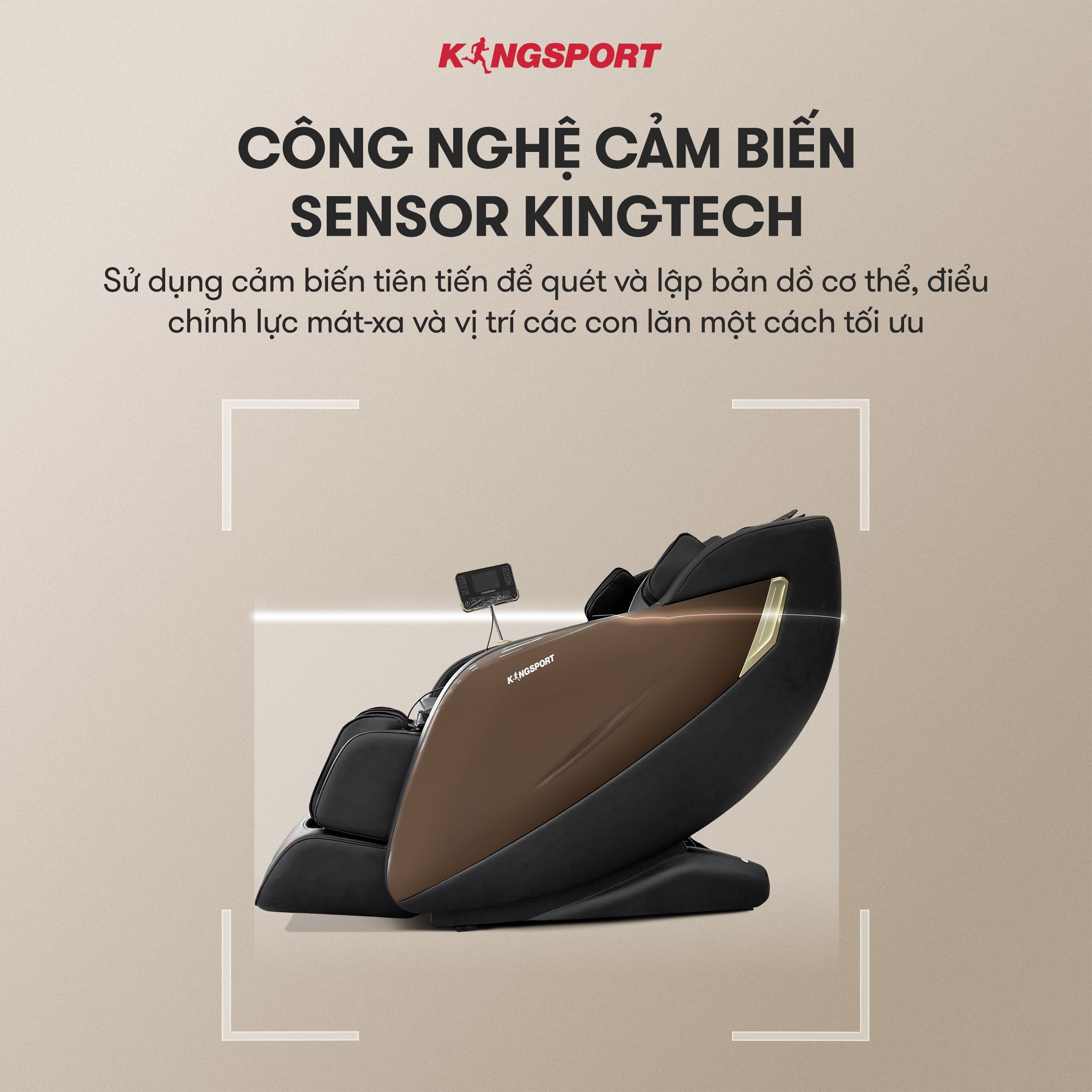 CHỈ GIAO MIỀN NAM I Ghế massage KINGSPORT G11 công nghệ mới Kingtech Touch Pro, công nghệ làm ấm Warmtech, 12 bài tập massage