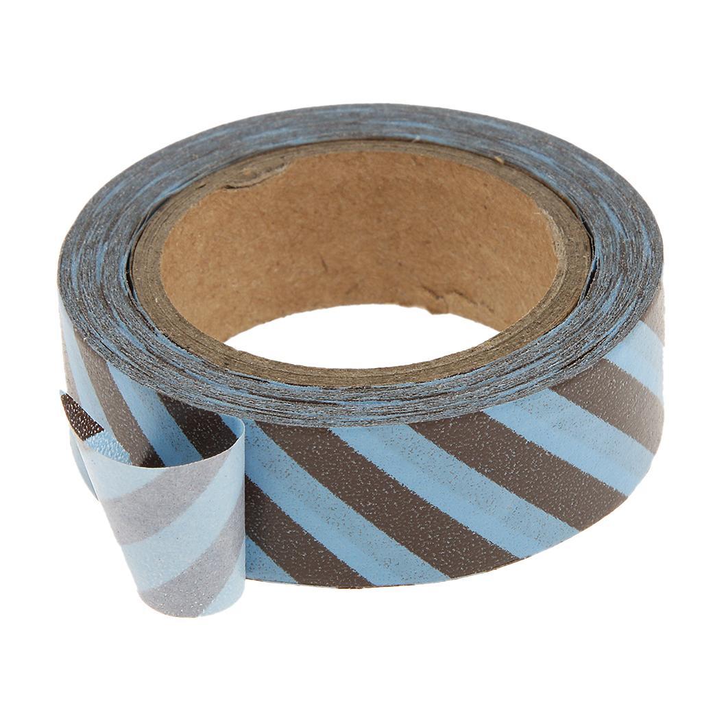10x Washi Striped Sticky Paper Masking Adhesive Tape Scrapbooking DIY