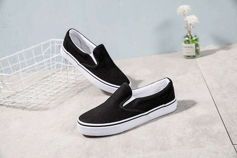 Slip on nữ - Giày lười vải nữ LEiNiER - Chất liệu vải bố 3 màu (đen), (trắng) và (đen tuyền) - Mã SP 227