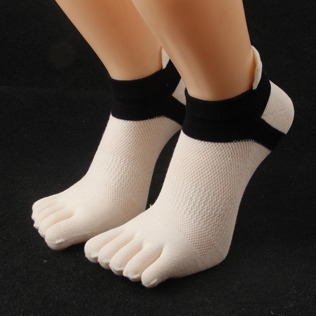 2 Pairs Breathable Unisex Low Cut Toe Socks Mesh Net Athletic Running Socks