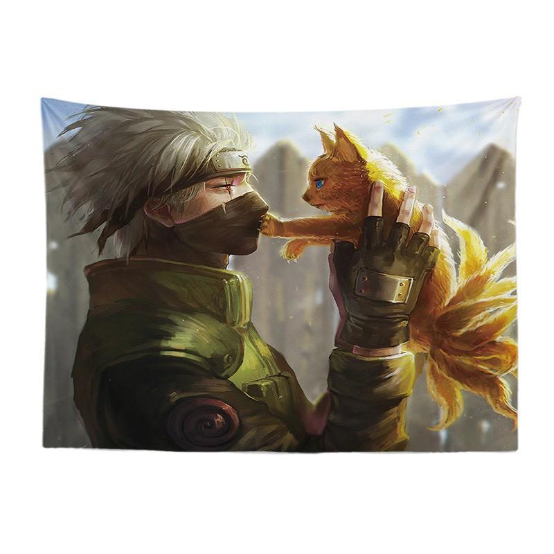 Tranh vải treo tường trang trí phòng, thảm decor hình naruto
