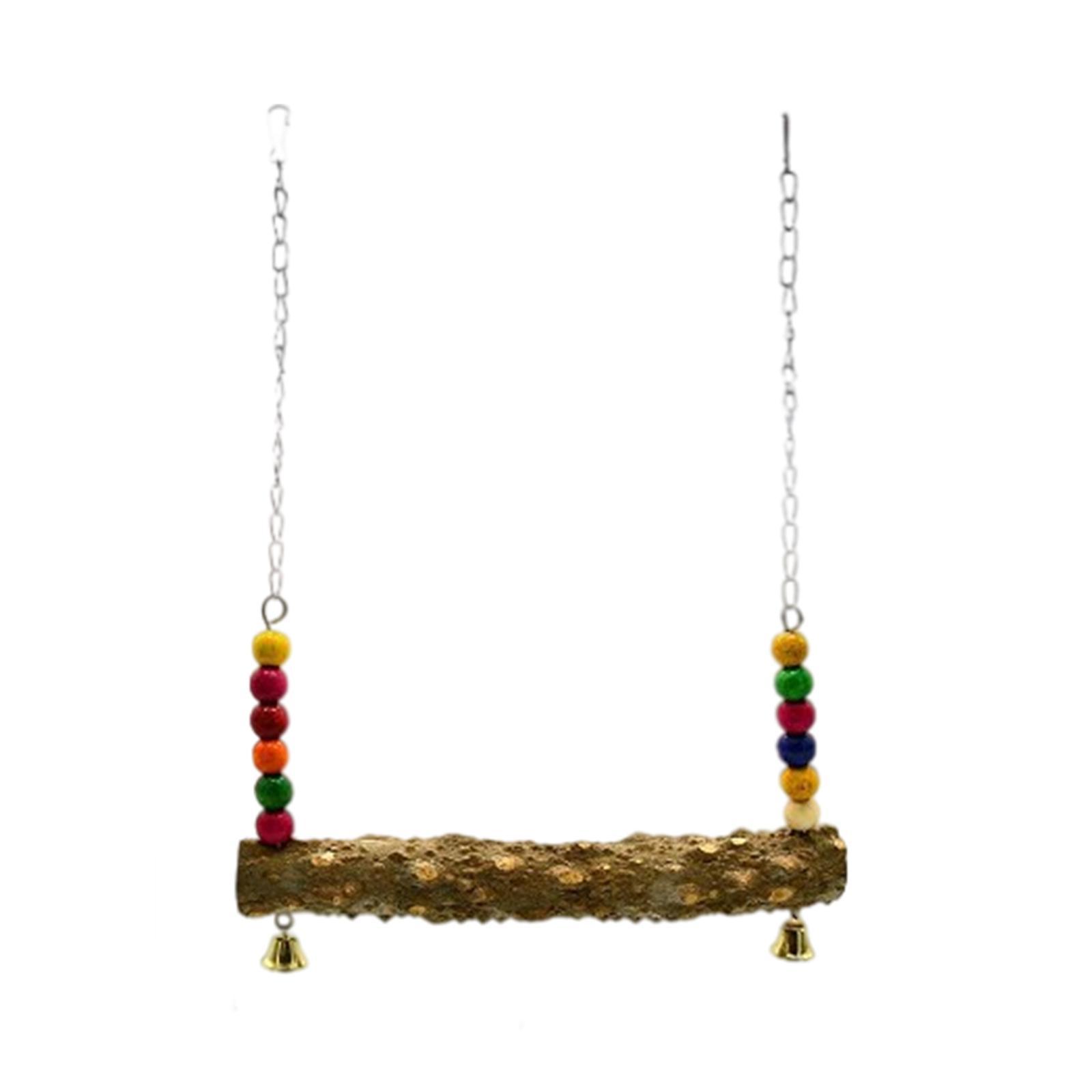 Wood Birds Swing Hanging Toy Parrot Chicken Macaw Handmade Bite Toys Hammock