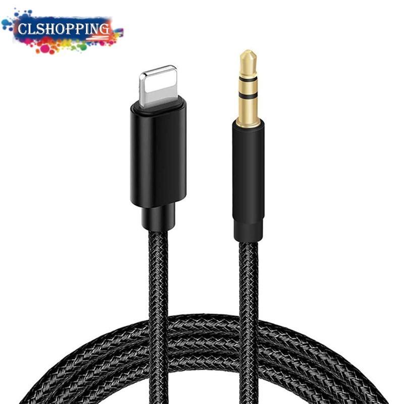 Dây Cáp Âm Thanh AUX 3.5mm Tương Thích Với I-Phone 7 / 8 / X / XS / 11 / 12 Cho Xe Hơi / Tai Nghe / Loa Hỗ Trợ Hệ Thống I-OS