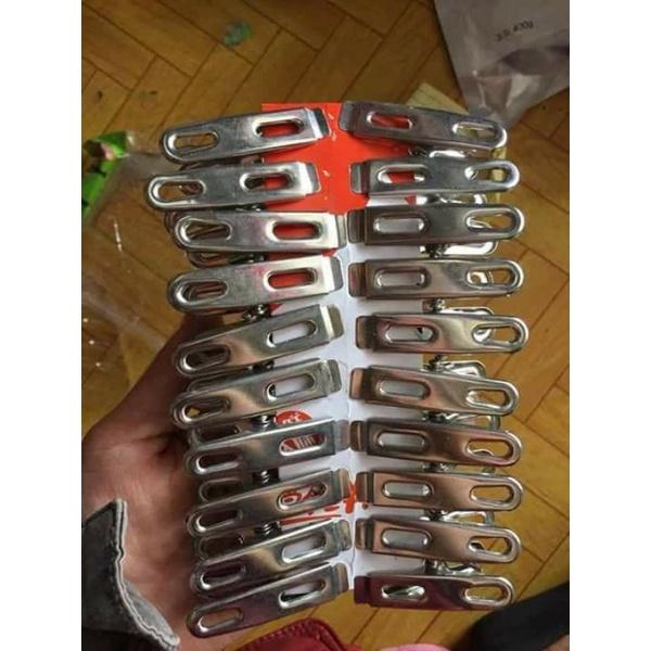 Vỉ 20 kẹp quần áo bằng inox siêu bền không hoen gỉ