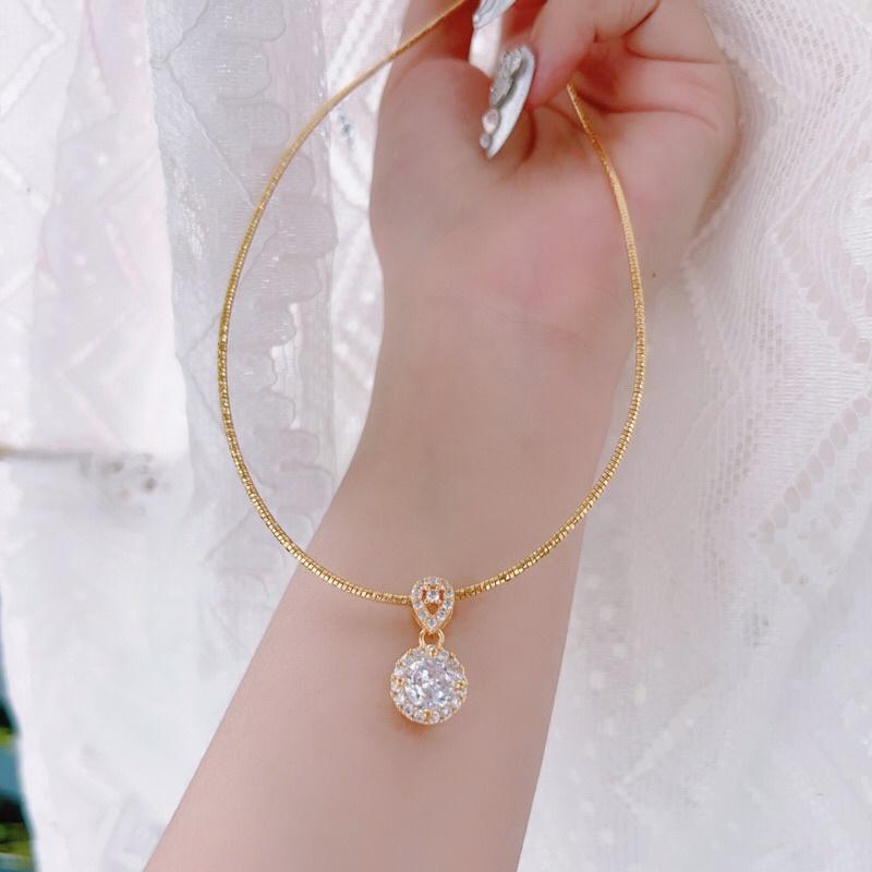 Kiềng cổ dây chuyền mềm kèm mặt siêu sáng