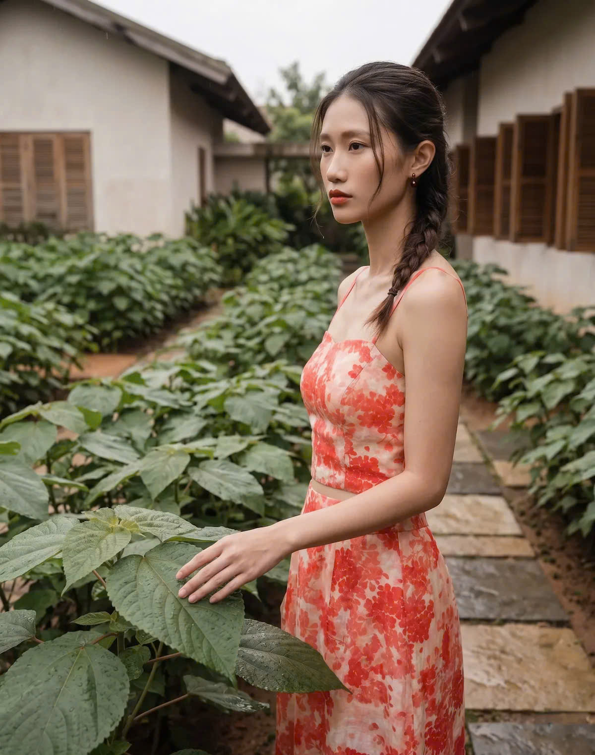 Áo Croptop Hai Dây Hoa Ramie Thanh Minh Top208 Thời trang Hity