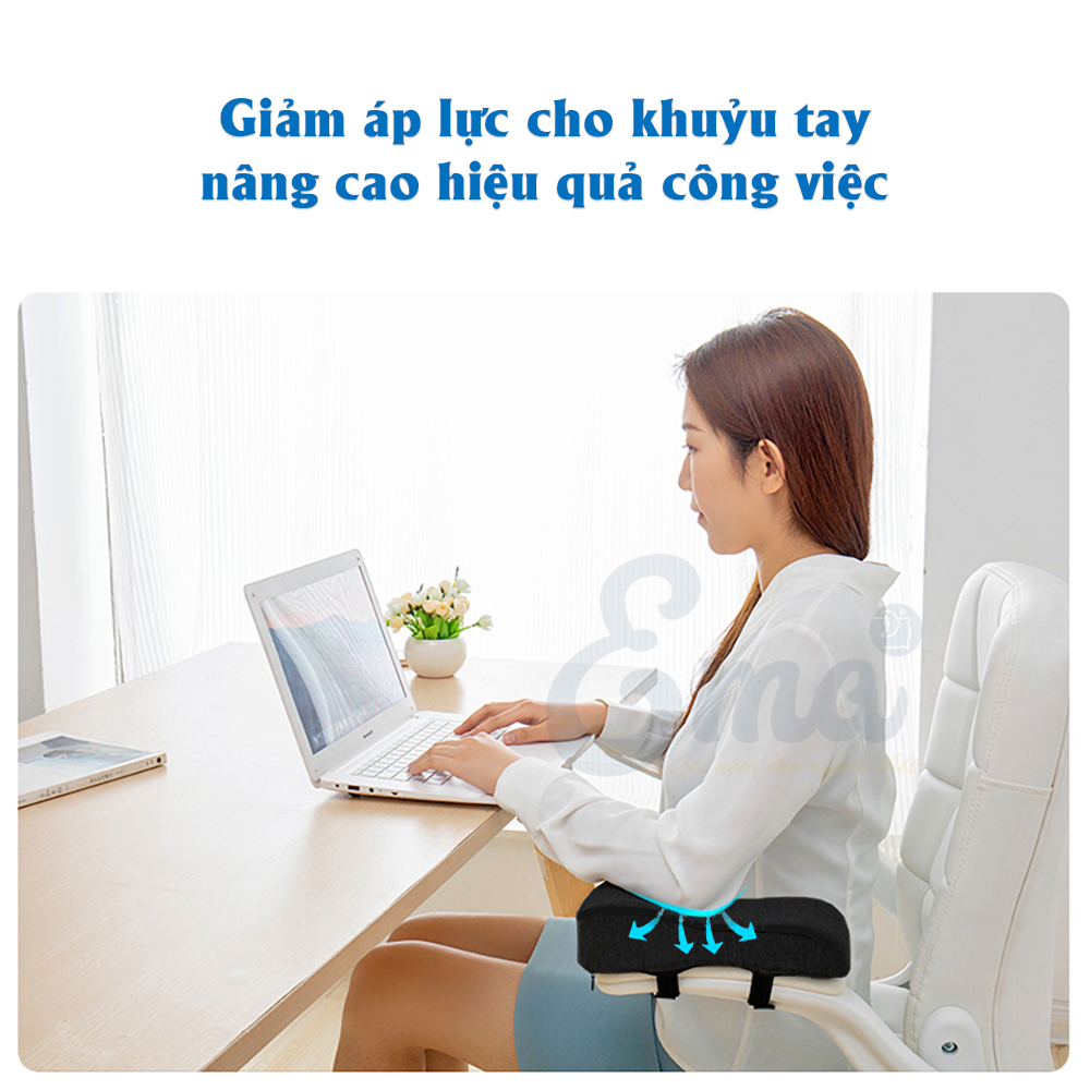 Bộ đệm kê tay ghế văn phòng EMA từ cao su non - thiết kế công thái học ôm trọn cánh tay