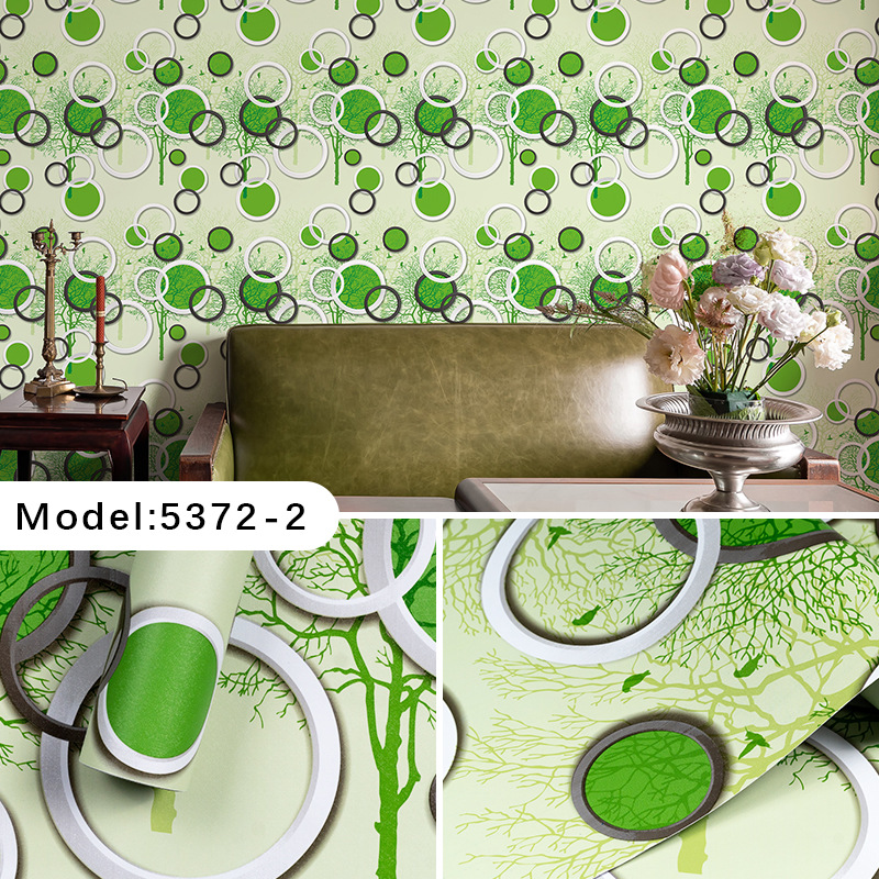 Combo 10 mét giấy dán tường, decal dán tường trang trí nhà cửa Ô TRÒN XANH LÁ khổ 45cm