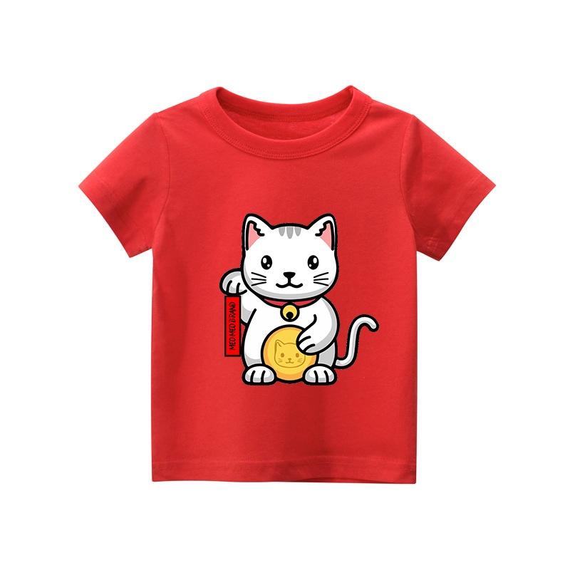 Áo thun trẻ em MÈO THẦN TÀI , 8 màu áo, đầy đủ size có big size, MÀU KHÁC NHẮN TIN SHOP