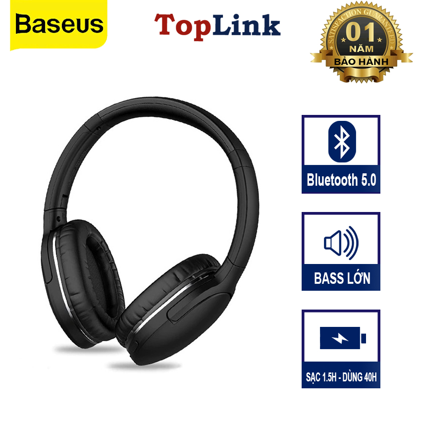 Tai Nghe Chụp Tai Không Dây Cao Cấp Baseus Encok Wireless Headphone D02 Pro Bluetooth 5.0 Âm Thanh Hifi Loa Siêu Trầm - Hàng Chính Hãng