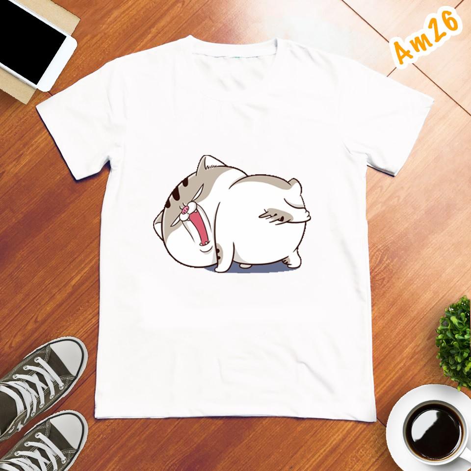 Áo thun Unisex Mèo Ami Bụng Bự Siêu Dễ Thương