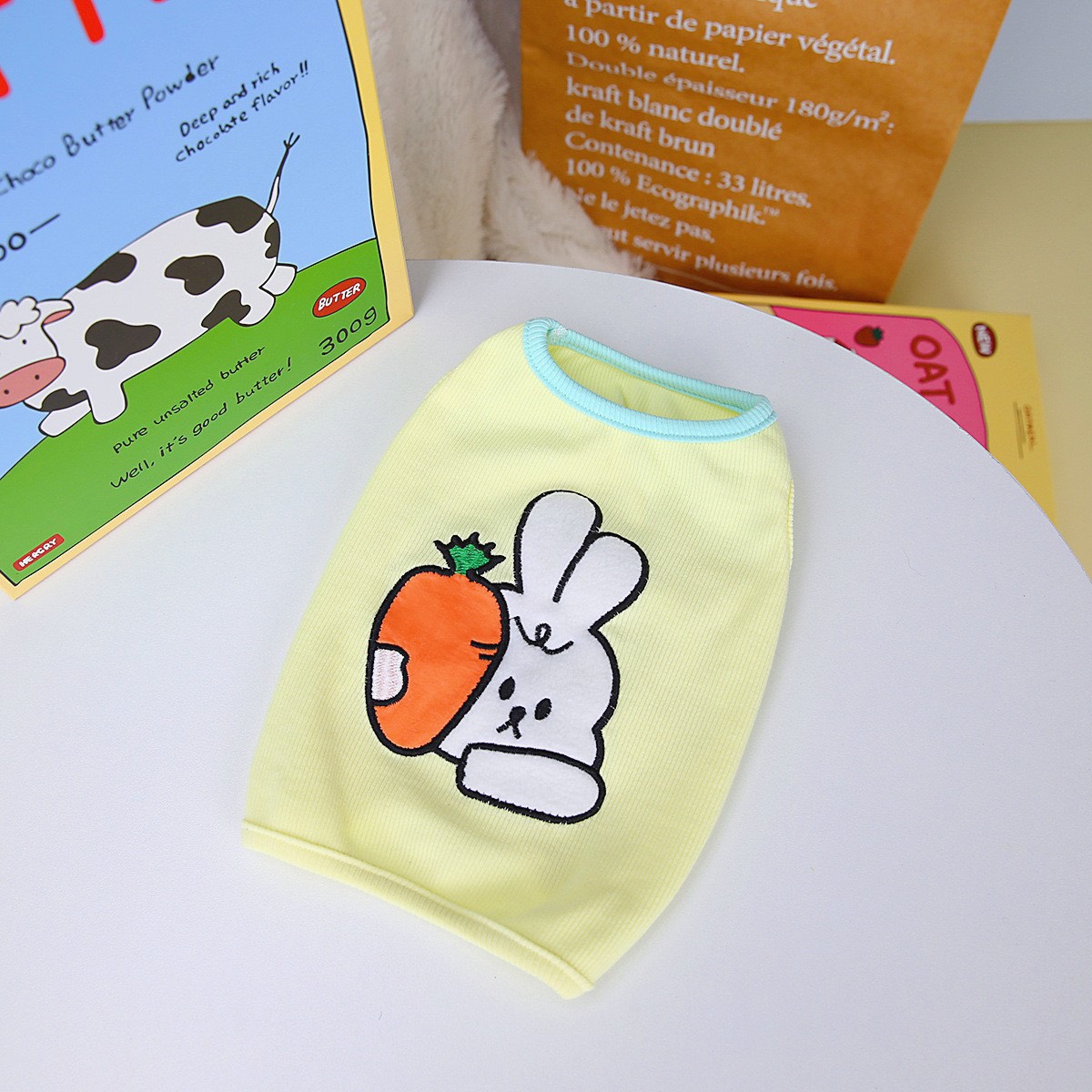 Áo cộc tay thỏ cà rốt cute ngộ nghĩnh Cho thú cưng