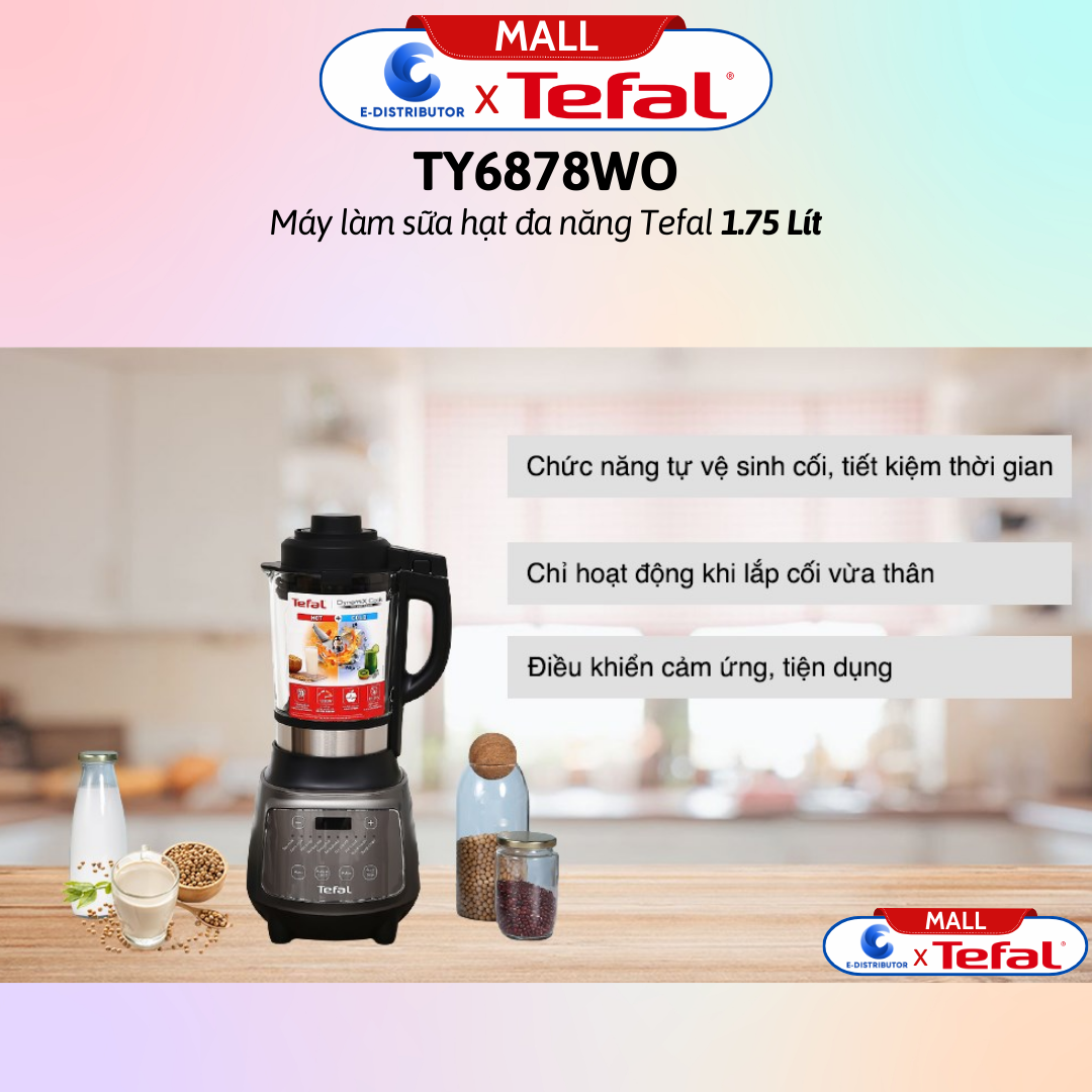 Máy làm sữa hạt đa năng Tefal BL967B66 - Dung tích 1.75 lít - Hàng Chính Hãng