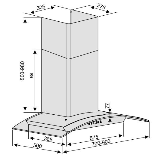 Máy hút mùi Lorca TA-2006C-70cm/90cm - Hàng chính hãng