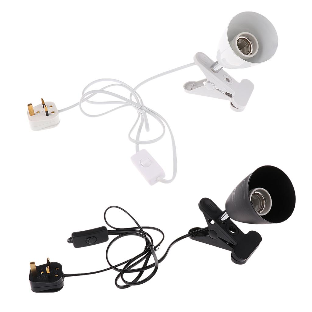 Bell Mouth E27 Base Reptile Light Bulb Holder Heat Basking Light UVB UVA Infrared Bulb Lamp Holder, UK Plug