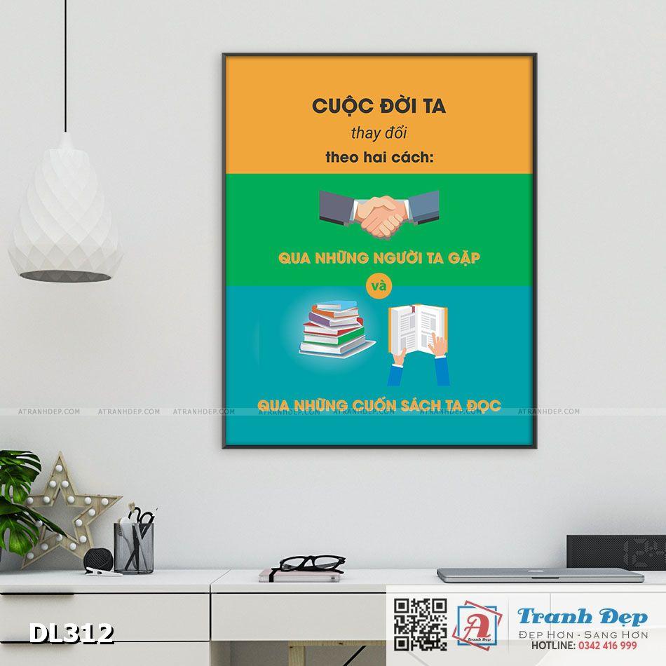 Tranh động lực trang trí phòng làm việc - Cuộc đời ta thay đổi theo hai cách - DL312