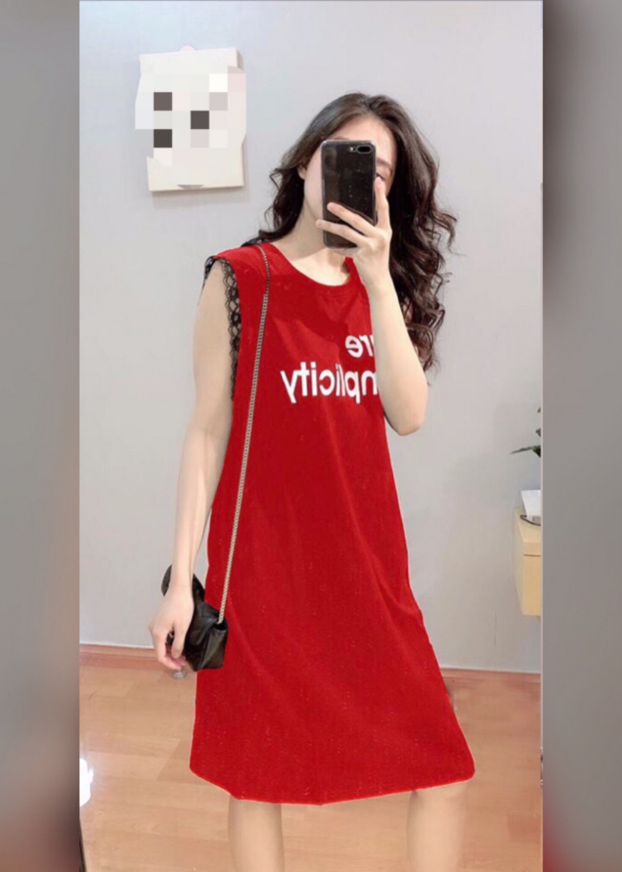 Váy suông dáng dài in chữ cotton mềm mát v100  Shopee Việt Nam