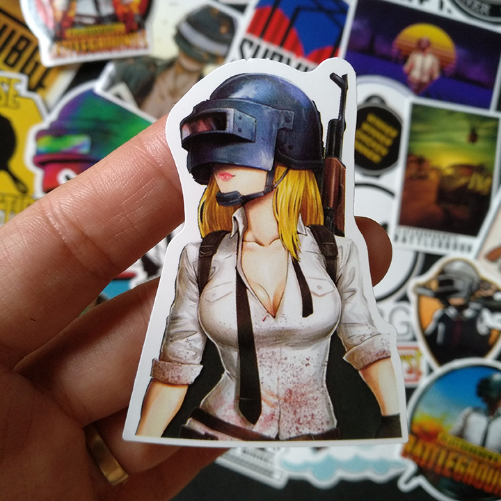 Bộ Sticker dán cao cấp chủ đề PUBG - Dùng dán Xe, dán mũ bảo hiểm, dán Laptop