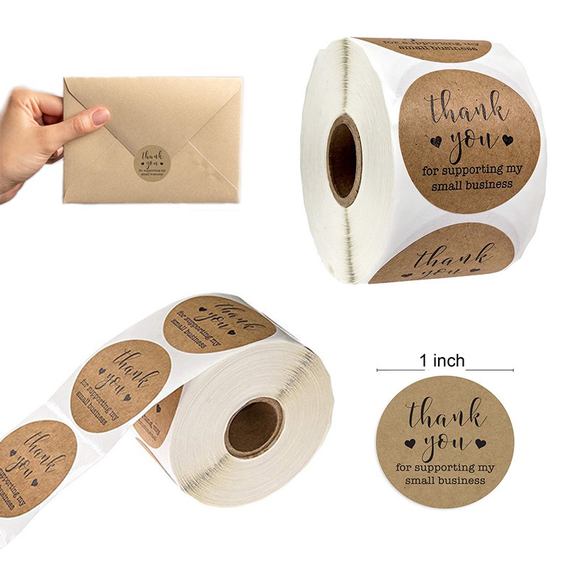 5 Tem Thank you nhỏ đường kính 2.5 cm hoạ tiết ngẫu nhiên