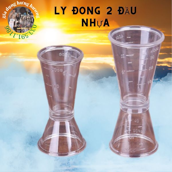 Ly đong 2 đầu nhựa - Zigger 2 đầu20/40ml pha chế nhựa