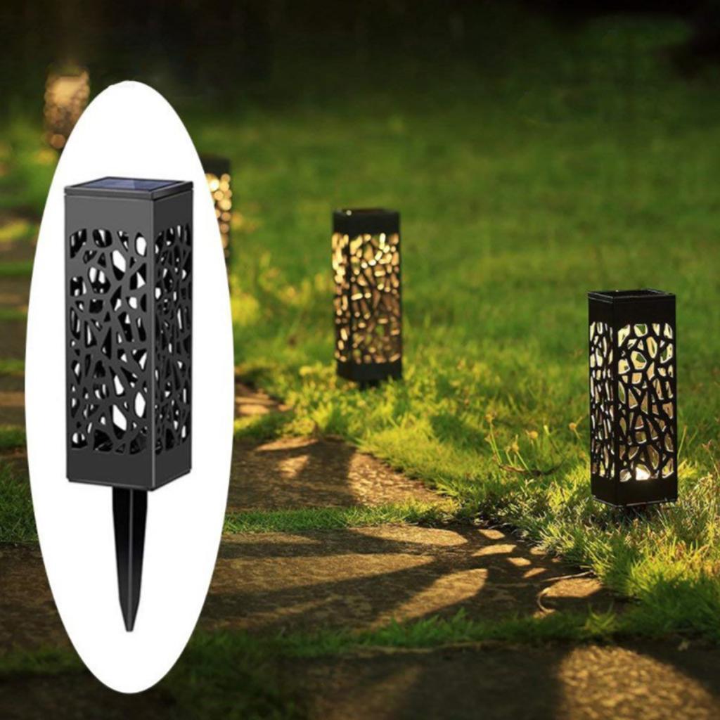 6 Pieces Hollow Solar Lawn Lights Ground Lights Garden Lights