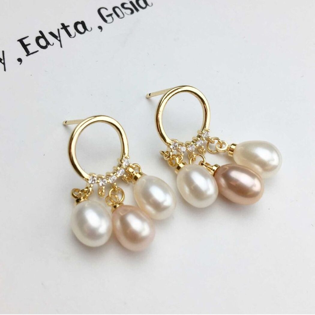 Bông Tai Ngọc Trai Nước Ngọt Thiên Nhiên Cao Cấp - Nắng Ban Mai - Trang Sức Cô Tấm - SUNLIGHT PEARL - CTJ4510
