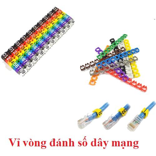Vòng đánh số dây mạng Cat5 - Cat6 (Vỉ 100 số)
