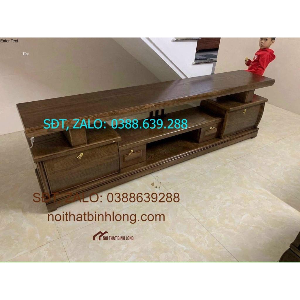Kệ tivi gỗ sồi xám 2m2