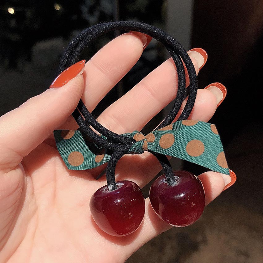 Dây buộc tóc nữ Cherry NASI dễ thương phong cách hàn quốc thun cột tóc nữ co giãn tốt phụ kiện tóc