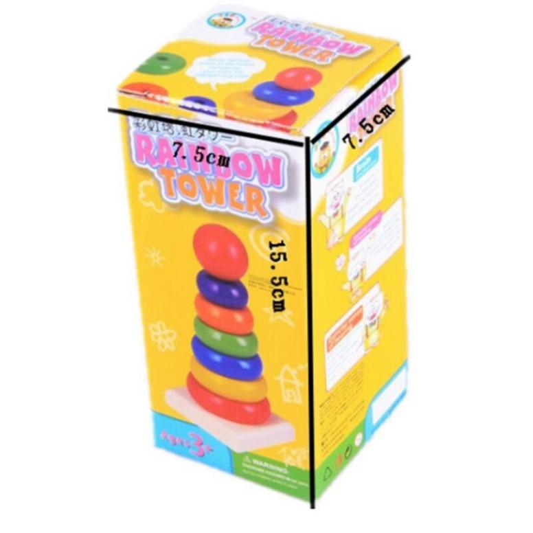 Tháp gỗ cầu vồng cho bé