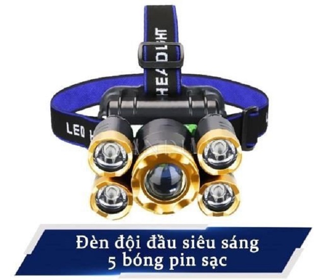 Đèn Pin Đội Đầu 5 Bóng - Hue203store