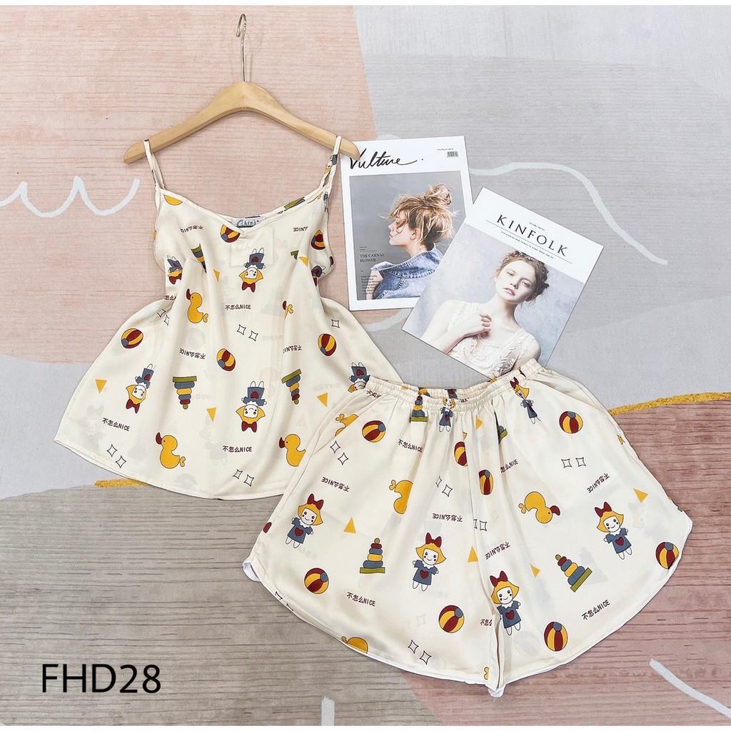 LUALA PYJAMAS Bộ Ngủ Lụa 2 dây hàng đẹp