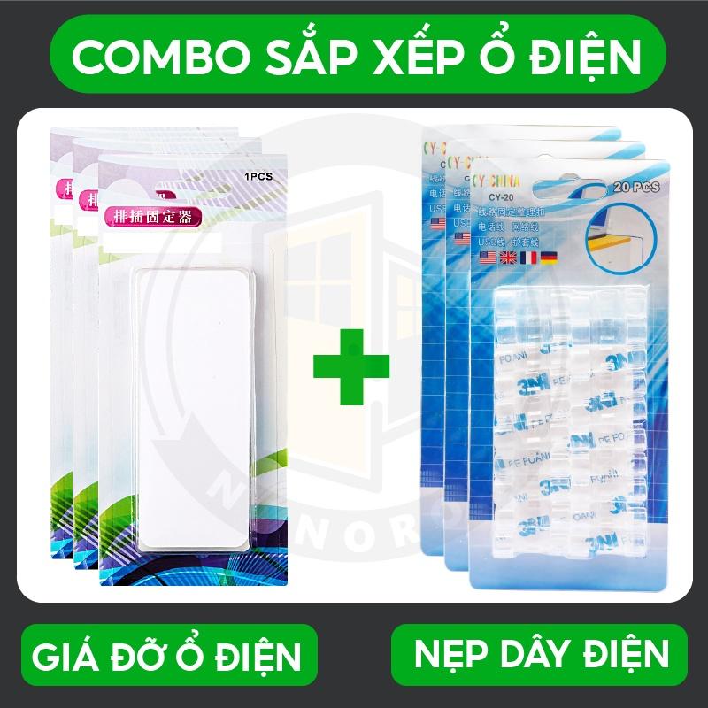 Giá đỡ gắn tường siêu dính, cố định cho các thiết bị điện  Nẹp dây điện đi dây chống rối trong phòng làm việc NANORON