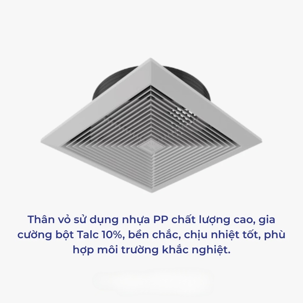 Quạt hút thông gió âm trần Rạng Đông QHAT01 cổ đứng, cổ ngang, động cơ bền bỉ - Hàng chính hãng